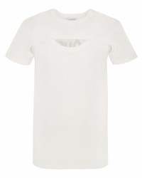 Alexander McQueen Cut Out Logo Print T Shirt