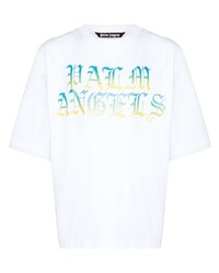Palm Angels Degrad Logo Print Cotton T Shirt