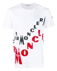Moncler Diagonal Logo Printed T Shirt