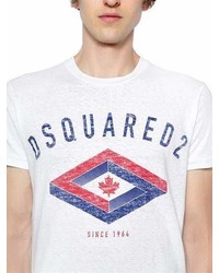 DSQUARED2 Diamond Printed Cotton Jersey T Shirt
