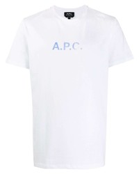 A.P.C. Distressed Logo Print T Shirt