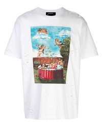 DOMREBEL Distressed Pool Party Print T Shirt