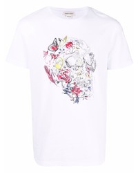 Alexander McQueen Doodle Skull Print T Shirt