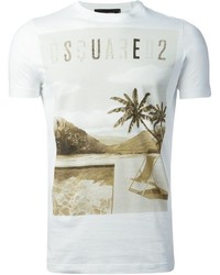 DSQUARED2 Tropical Beach Print T Shirt