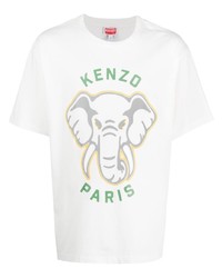 Kenzo Elephant Print Cotton T Shirt