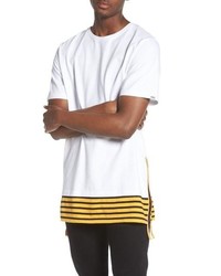 PRPS Elongated Stripe Side Zip T Shirt