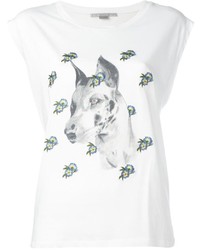 Stella McCartney Embroidered Floral Dog T Shirt