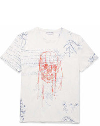 Alexander McQueen Explorer Embroidered Printed Cotton Jersey T Shirt