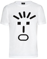 Fendi Faces Print Crew Neck T Shirt