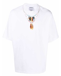 Marcelo Burlon County of Milan Feather Necklace Print T Shirt