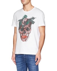 Alexander McQueen Feather Skull Print T Shirt