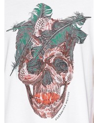 Alexander McQueen Feather Skull Print T Shirt