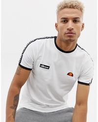 Ellesse Fede T Shirt With Logo Sleeve Taping In White