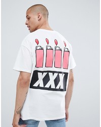 New Love Club Flame Back Print T Shirt