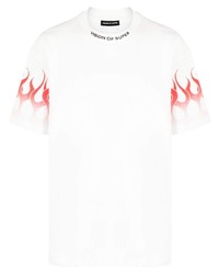 Vision Of Super Flame Print Cotton T Shirt