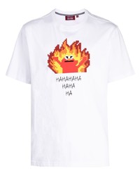 Mostly Heard Rarely Seen 8-Bit Flame Print Cotton T Shirt