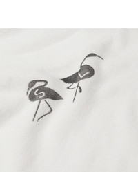 Saint Laurent Flamingo Printed Cotton Jersey T Shirt