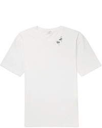 Saint Laurent Flamingo Printed Cotton Jersey T Shirt
