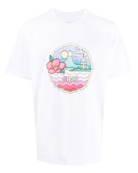 Casablanca Fleur Print Cotton T Shirt