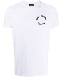 Diesel Flocked Logo Print T Shirt