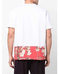 Junya Watanabe MAN Floral Print Panel Cotton T Shirt