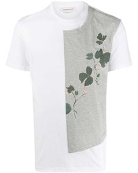 Alexander McQueen Floral Print Panelled T Shirt