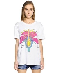 Christopher Kane Flower Anatomy Print Cotton T Shirt