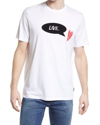 LIVE LIVE Follow Your Heart Cotton Graphic Tee In Whiteout At Nordstrom