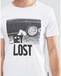 Replay Get Lost Print T Shirt In White