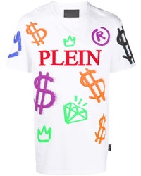 Philipp Plein Graffiti Print Crew Neck T Shirt