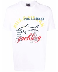 Paul & Shark Graphic Logo Print Organic Cotton T Shirt