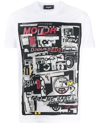 DSQUARED2 Graphic Motor Print T Shirt