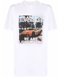 Automobili Lamborghini Graphic Print Cotton T Shirt