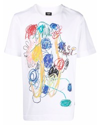 Fendi Graphic Print Cotton T Shirt