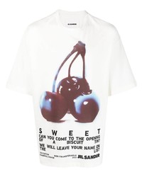Jil Sander Graphic Print Cotton T Shirt