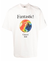 MSGM Graphic Print Organic Cotton T Shirt