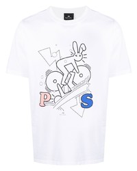 PS Paul Smith Graphic Print Organic Cotton T Shirt