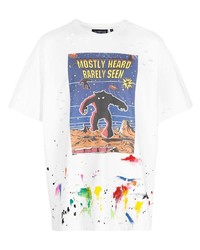 Mostly Heard Rarely Seen Graphic Print Paint Splatter T Shirt