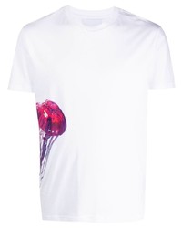 Les Hommes Graphic Print Short Sleeve Cotton T Shirt