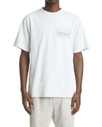 Aries Hands Off Temple Logo Cotton Graphic Tee
