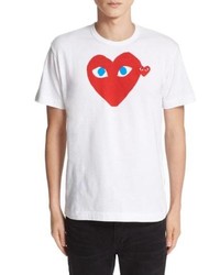 Comme Des Garcons Play Heart Face Graphic T Shirt