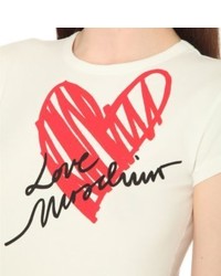 Love Moschino Heart Print Cotton T Shirt