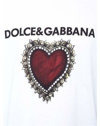 Dolce & Gabbana Heart Printed Cotton Jersey T Shirt