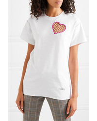 BLOUSE Heart String Cutout Cotton Jersey T Shirt