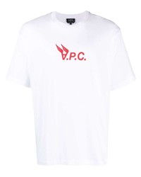 A.P.C. Hermance Logo Print Cotton T Shirt