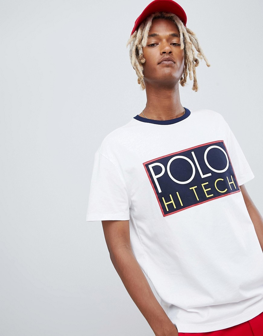 Polo Ralph Lauren Hi Tech Capsule Box Logo T Shirt Ringer Neck In 