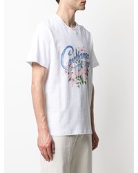 Casablanca Hibiscus Logo Print Organic Cotton T Shirt