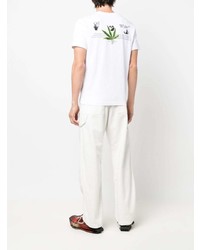 Off-White High Weed Slim Ss Tee White Green Fluo