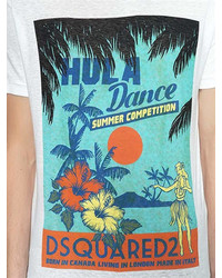DSQUARED2 Hula Dance Printed Cotton Jersey T Shirt