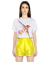 MSGM Hummingbird Printed Cotton T Shirt